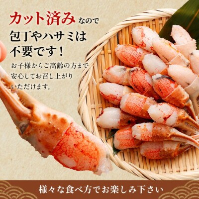 【2025年9月27日より順次発送】生ずわい蟹 カニ爪肉 1.0kg(8～25本×2袋)【9】