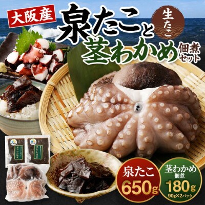 【2025年11月15日より順次発送】大阪産 泉タコ(生たこ)650gと茎わかめ佃煮180gのセット