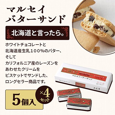 六花亭 六花セレクションA 4セット(1セット:マルセイバターサンド5個+マルセイバターケーキ5個)