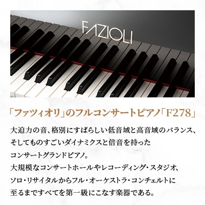 イタリア製フルコンサートピアノ「ファツィオリ」平日限定3時間演奏券