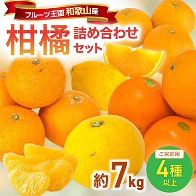 柑橘詰め合わせセット 家庭用4種以上 約7kg 和歌山産