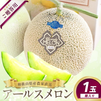 農家直送!和歌山県御坊市産アールスメロン1.8kg以上1玉