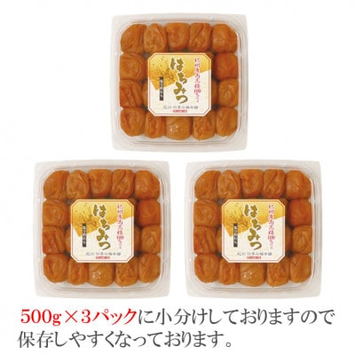 【発送月固定定期便】紀州南高梅はちみつ風味1.5kg(500g×3)(2月・6月・10月)全3回