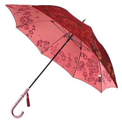 槙田商店【晴雨兼用】長傘 ”絵おり”  大バラ:エンジ