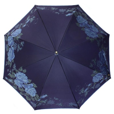 槙田商店【晴雨兼用】長傘 ”絵おり”  薔薇と葡萄  紺