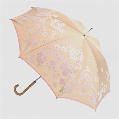 槙田商店【晴雨兼用】長傘 ”絵おり”  桜:ベージュ