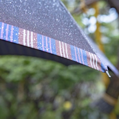 槙田商店【紳士雨傘】長傘 　Tie Plain×Stripe 茶