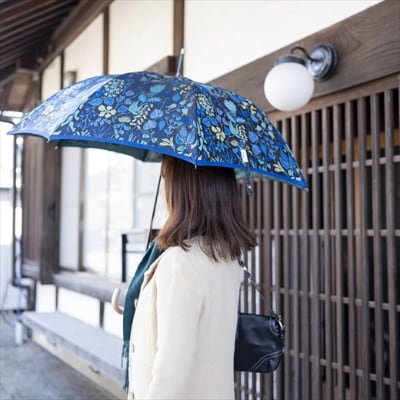 槙田商店【晴雨兼用】長傘 スティグ リンドベリ【HERBARIUM】(ハーバリウム) ブルー