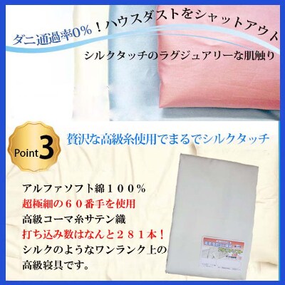 防ダニ掛け布団カバークィーン220×210cmアルファソフト綿C(ベージュ)