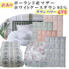 訳アリ 羽毛布団 立体キルト シングル【ポーランド産マザーグース95%】【ダウンパワー470】