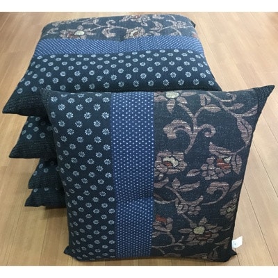 日本製座布団万葉5枚組(55×59)(ブルー) AA230