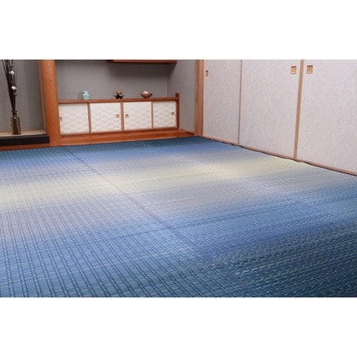 掛川織り福岡花ござ「大自然」海(6畳　261×352cm) AA308