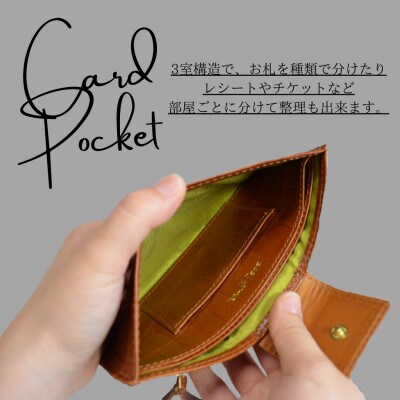 スタイリッシュに持つ スマート長財布/クロコ型押し・ブラウン BK008