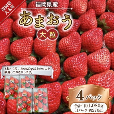 あまおう(大玉)4パック(270g/パック)(大木町) CT004
