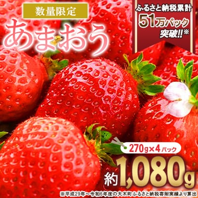 【2026年2月～順次発送】あまおう いちご 4パック(約1,080g)