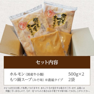 【国産】味噌味 もつ鍋セット 約10人前 BU001