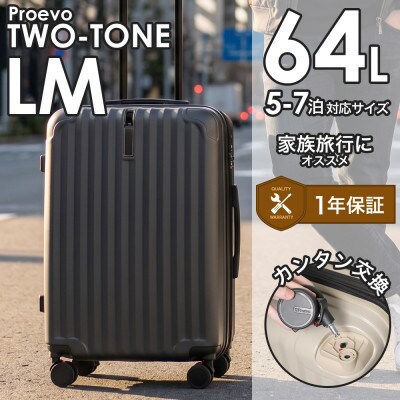 スーツケース Proevo TWO-TONE 10003G ガンメタリック AY342