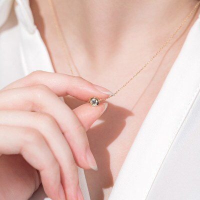 Kイエローゴールド シンプルダイヤモンドネックレス0.3ct