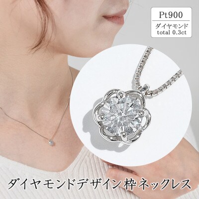 プラチナ ダイヤモンドデザイン枠ネックレス(0.3ct)63-4040 | お礼品 ...