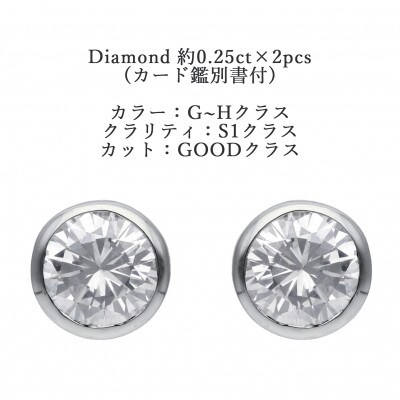 ????プラチナダイヤモンドピアス①　合計0.54ct