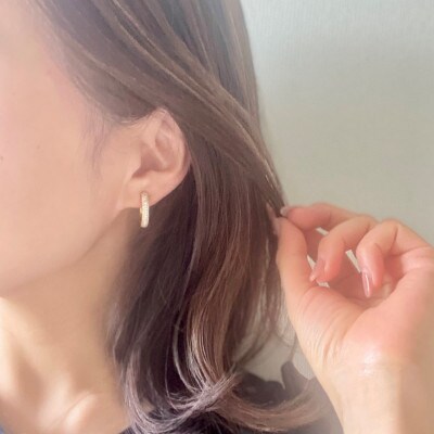 MADE IN KOFU] K18YG ダイヤパヴェフープピアリング 1.0ct JT-446 | お