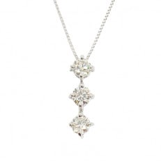 甲府市で製造 プラチナ製 ダイヤモンド 0.5ct スリーストーン ネックレス[PS3301P]