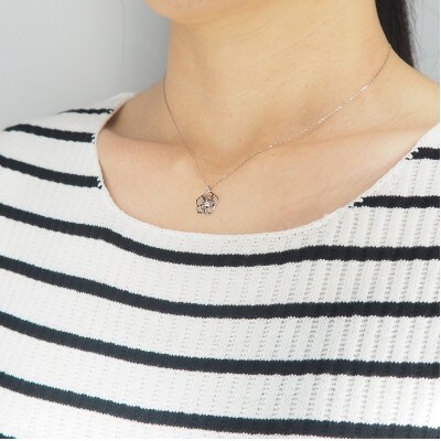プラチナ900/850 ダイヤモンド 薔薇ペンダントネックレス HH-018731