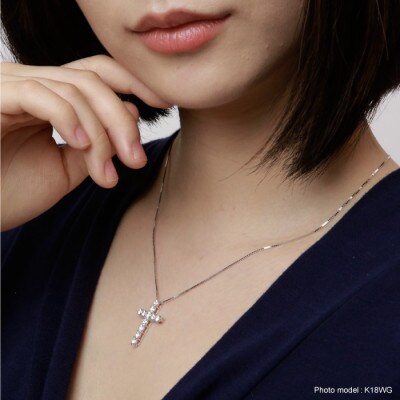 宝石の街 甲府】ダイヤモンド クロス ネックレス プラチナ Pt900 1.5ct