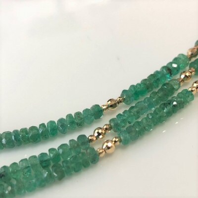 K18エメラルド3連ロングネックレス 天然石ネックレス K18パーツミラーボール お礼品詳細 ふるさと納税なら さとふる