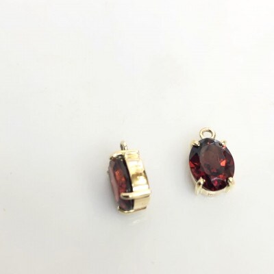 K18 ガーネットピアス ガーネットチャームピアス K10フープピアス付