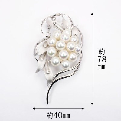 ■585(K14) 6.45mm あこや真珠ブローチ■6.6g■本真珠■美品