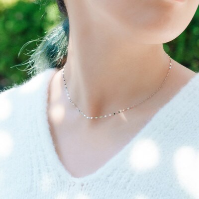 【L&Co.】K10WG チェーンネックレス(63-7872)