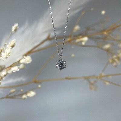 1点もの Pt900/850使用 天然ダイアモンドネックレス 0.517ct【IB 
