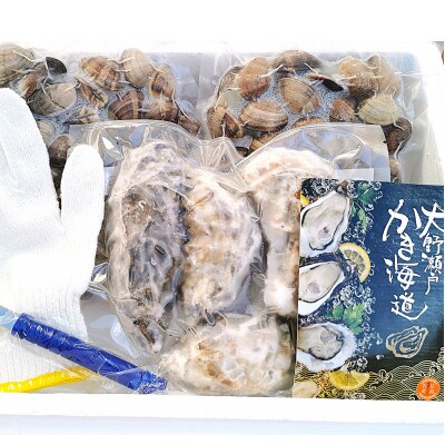 広島県産　大野あさりと宮島牡蠣のセット　計1.5kg