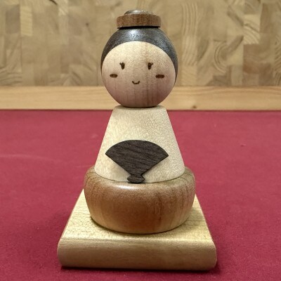 広島県製 寄木のお雛さま「桜雛」お雛様&お内裏様+三人官女