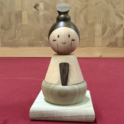 広島県製 寄木のお雛さま「桜雛」お雛様&お内裏様+三人官女