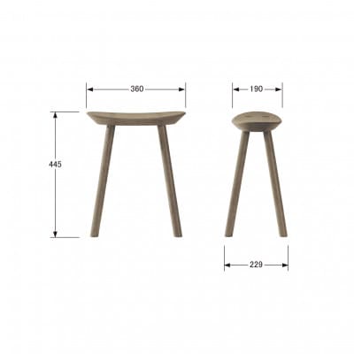 【浜本工芸】オーク無垢　7555スツール[SH44]　ダイニングテーブル用