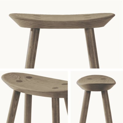 【浜本工芸】オーク無垢　7555スツール[SH44]　ダイニングテーブル用