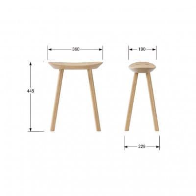 【浜本工芸】オーク無垢　7553スツール[SH44]　ダイニングテーブル用