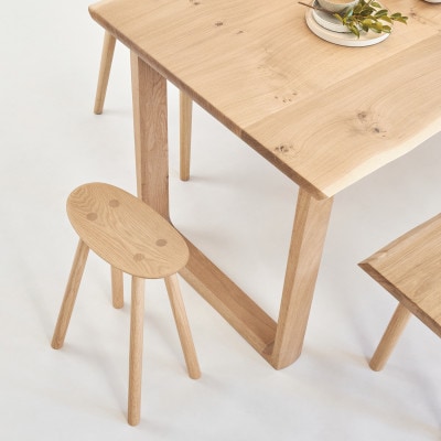 【浜本工芸】オーク無垢　7553スツール[SH44]　ダイニングテーブル用