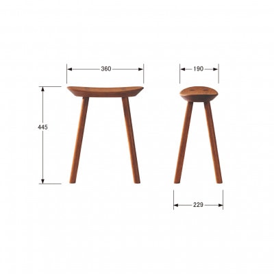 【浜本工芸】オーク無垢　7550スツール[SH44]　ダイニングテーブル用