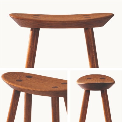 【浜本工芸】オーク無垢　7550スツール[SH44]　ダイニングテーブル用