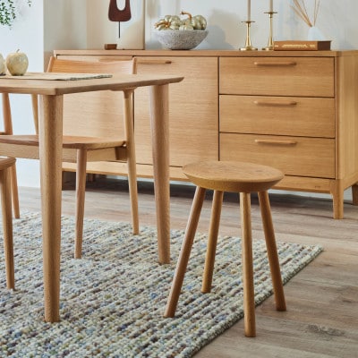 【浜本工芸】オーク無垢　7504スツール[SH44]　ダイニングテーブル用