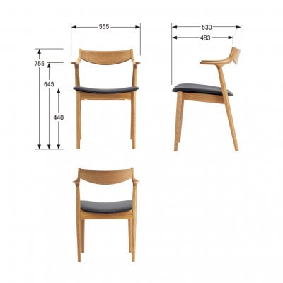 【浜本工芸】オーク無垢　ハンギングチェア　DA-7004　ショートアーム　No.3028