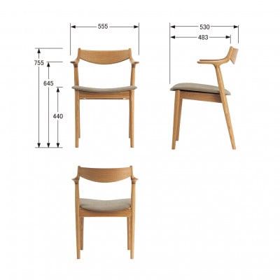 【浜本工芸】オーク無垢　ハンギングチェア　DA-7004　ショートアーム　デイトナ108