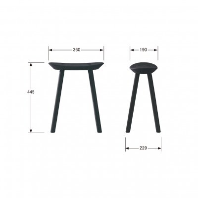 【浜本工芸】オーク無垢　7557スツール[SH44]　ダイニングテーブル用