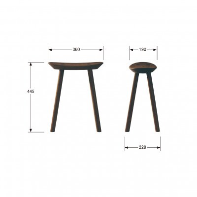 【浜本工芸】オーク無垢　7558スツール[SH44]　ダイニングテーブル用