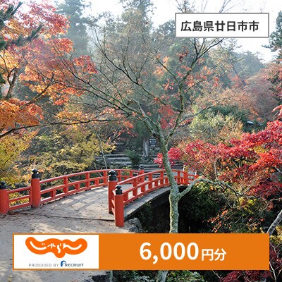 【じゃらんふるさと納税クーポン】 広島県廿日市市でつかえる6,000円 クーポン