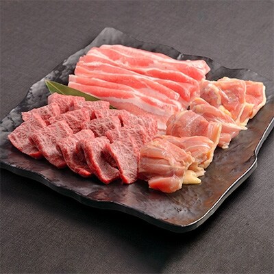 おおいた和牛・大分県産豚・おおいた冠地どり3種盛【合計750g】