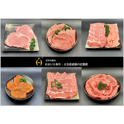 2022年11月発送開始『定期便』B【ホテルクオリティ】おおいた和牛、大分県産豚食べつくし全6回